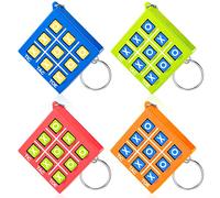 Otuuz Tic Tac Toe Keychain for Kids Ages 8-12 Party Favors Plastic Keyholders for Mini Backpack Clip Birthday Party for Boy Girl(Red, Blue, Orange, Green,16 Pcs)
