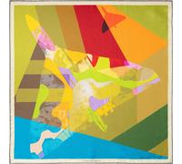 Otway & Orford A Beautiful Jigsaw Vulcan silk pocket square - yellow & green (42x42cm)