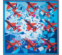 Otway & Orford 'Jubilee Diamond' aerobatics silk pocket square - red, white & blue (42x42cm)