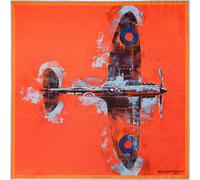 Otway & Orford 'Lone Fighter' Spitfire silk pocket square - orange (42x42cm)