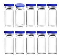 otwooi 20ml Sealed Empty Vials for Injection, Transparent Glass Vials Self-Healing Injection Port, Liquid Sample Storage Vial with Caps(10pcs)