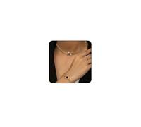 Otxas Chunky Gold Necklace for Women Chunky Heart Necklace and Bracelets Set Puffy Heart Necklace Silver Chunky Necklaces for Women Gold Jewelry Set, L, Metal, No Gemstone