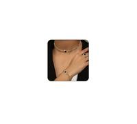 Otxas Chunky Gold Necklace for Women Chunky Heart Necklace and Bracelets Set Puffy Heart Necklace Silver Chunky Necklaces for Women Gold Jewelry Set, L, Metal, No Gemstone