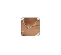 Otxas Chunky Gold Necklace for Women Men Silver Snake Necklace 18K Gold Cuban Chain Necklace for Women Punk Necklace for Men Snake Jewelry, Zinc, Cubic Zirconia