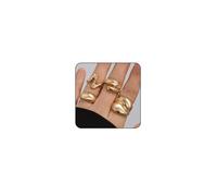 Otxas Chunky Gold Rings for Women Adjustable Gold Rings Non Tarnish Silver Statement Rings Bold Thick Stackable Rings Chunky Rings for Women Gold Plated Jewelry, Gold, No Gemstone