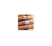Otxas Chunky Gold Rings for Women Adjustable Gold Rings Non Tarnish Silver Statement Rings Bold Thick Stackable Rings Chunky Rings for Women Gold Plated Jewelry, Gold, No Gemstone