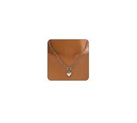 Otxas Chunky Heart Necklace Gold Statement Necklace for Women Big Puffy Heart Necklaces Chunky Chain Jewelry, 15.74 inch, Metal, No Gemstone
