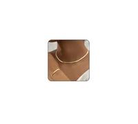 Otxas Gold Herringbone Choker Necklace for Women Set Snake Chain Necklace and Bracelet Set Flat Gold Necklace and Bracelet Set Snake Chain Jewelry, S, Copper, No Gemstone