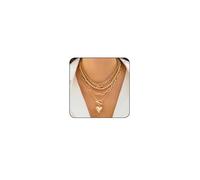 Otxas Layered Gold Necklace for Women Non Tarnish Chunky Gold Necklace Stack for Women Paperclip Chain Necklace for Women Retro Coin Medallion/Heart Pendant Necklace Gold Jewelry Set, Zinc, No
