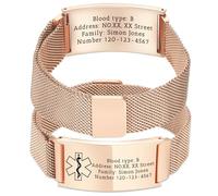 OTXIXTO Custom Engraving Emergency Info SOS Medical ID Bracelet for Women Men Personalized Medical Alert Bracelet Suitable for Autism Diabetic Allergy Epilepsy ETC -B3