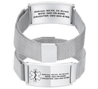 OTXIXTO Custom Engraving Emergency Info SOS Medical ID Bracelet for Women Men Personalized Medical Alert Bracelet Suitable for Autism Diabetic Allergy Epilepsy ETC -B1