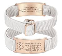 OTXIXTO Custom Engraving Emergency Info SOS Medical ID Bracelet for Women Men Personalized Medical Alert Bracelet Suitable for Autism Diabetic Allergy Epilepsy ETC -A3