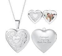 OTXIXTO Customized Pictures Heart Pendant Necklace for Women Personalized Picture Jewelry Stainless Steel Custom Heart Locket Necklaces Custom Photo Gifts for Mothers Day Birthday - A1