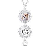 OTXIXTO Personalized Car Rear View Mirror Accessories with Photo Text, Custom Car Hanging Ornament Rearview Photo Charm, Pet Memorial Sympathy Gifts for Loss of Loved One -Style A