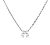 OTXIXTO Personalized Name Initial Beaded Charm Necklace for Men Women Engraving Name 2-6 Stainless Steel Beads with Adjustable Twist Chain, Wax Leather Chain Gift for Couples -A1