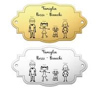 OTXIXTO Personalized Name Plates Custom Engraved Name Address Brushed Plastic Door Plate with Screws for Interior Exterior Door Mailboxes Office (A4-Gold)