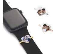 OTXIXTO Personalized Photo Smart Watch Band Charm Compatible with Various Watch Bands Decorative Rings Loops Slide Strap Accessories Personalized Gift for Men - B2