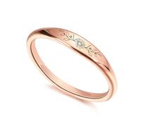 OTXIXTO Personalized Stacking Rings for Women Custom Engraved Name/Birth Flower Silver/Gold/Rose Gold Stainless Steel Promise Rings Jewelry Gifts for Girlfriend Mother Daughter (B3, Size T)
