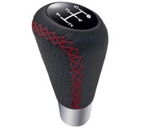 OTYKPXNV Car Gear Shift Knob For Peugeot 108 2008-2019, 5 Speed Shifter Stick With 4 Adapters Anti-Slip Interior Parts for Most Manual Transmission Vehicles,A/Black-red