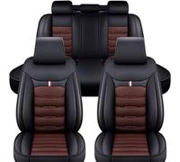 OTYKPXNV Car Seat Cover Sets For VW Golf ID.3 ID.4 ID.5 ID.7 Polo Arteon Passat, Full Set Leather Front Rear Covers Cushions Waterproof Breathable Protector Interior Accessories,Black-Coffee