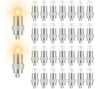 OTYMIOW Mini LED Balloons 30 Pieces White LED Balloons Lights Balloons Light for Paper Lantern, Mini Waterproof LED Lights for Weddings, Birthdays, Parties, Balloons (Warm White Light)