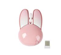 OTYSRH Rabbit Wireless Mouse, Cute Animal Bunny Shape Kawaii Mouse Silent Optical Cordless Mice 1200 DPI Portable Travel Mouse with USB Receiver for PC Laptop Computer Desktop Gift (Pink)
