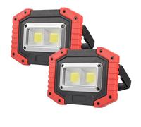 OTYTY LED Work Light 2-Pack, 30W 1500LM Portable Rechargeable Flood Lights with Magnetic Base, 4200mAh Battery for Outdoor, Camping, Hiking, Emergency, Car Repairing, Job Site Lighting (W840 Red)