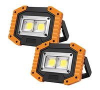 OTYTY LED Work Light 2-Pack, 30W 1500LM Portable Rechargeable Flood Lights with Magnetic Base, 4200mAh Battery for Outdoor, Camping, Hiking, Emergency, Car Repairing, Job Site Lighting (W840 Yellow)