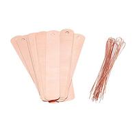 Otzoan 20 Packs Garden Tags Blank Copper Plant Labels Markers Hanging Metal Tag with Ties for Herbs Plants Flower Greenhouse (120 * 20mm/4.7 * 0.78inch)