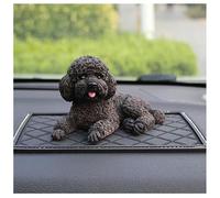 Otzoan Cute Dog Figurines Resin Animal Garden Farm Statue Poodle Sculpture Lawn Patio Yard Home Decorations Ornaments (Black)