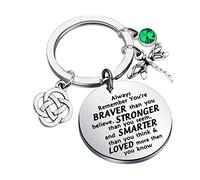 Ou-lander Inspired Sasenach Inspired Key Ring Dragonfly Charm Celtic Knot Jewelry Always Remember You’re Braver Than You Believed (Ou-lander Keychain)