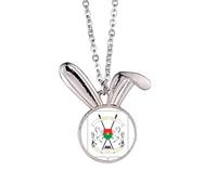Ouagadougou Burkina Faso National Emblem Rabbit Necklace Pendant Bunny Animal Jewelry Gift