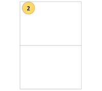 OUB4 2 Labels per A4 Sheet Matte White self-Adhesive Labels on A4 Sheets Compatible with Laser, Inkjet Printers and copiers 2 Labels per A4 Sheet - 199.6 x 143mm L7168 Compatible (20 Sheets) (RCL2)