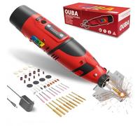 OUBA Electric Cordless Chainsaw Sharpener with 12v Battery,Chainsaw Sharpener Tool with 54 PCS Sharpener Accessories, High Speed Chainsaw Chain Sharpener Kit with Titanium Plated Diamond Bits