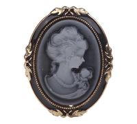 OUBEIDUO 1pc Queen Lady Vintage Victorian Cameo Black Bronze Brooch