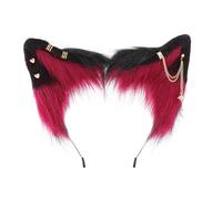OUBEIDUO Hairband Womens, Ethnic Style Cat Ears Shape Headband with Alloy Earring Decor Hair Hoop Adult Live Broadcast Easter Party Headpiece