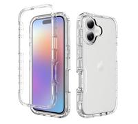 OUBELI Case for iPhone 17 360° Shockproof Cover with Integrated Screen Protector Rugged Dual Silicone TPU Bumper Transparent Full Case Front Back - Transparent
