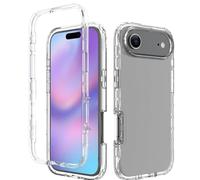OUBELI Case for iPhone 17 Air Cover Shockproof 360° with Integrated Screen Protector Rugged Dual Silicone TPU Bumper Transparent Full Case Front Back - Transparent