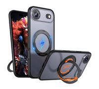 OUBELI Case for iPhone 17 Air Magnetic Mobile Phone Case Compatible with Mag-Safe with 360 Degree Rotation Stand, Military Shockproof Scratch-Resistant Protective Case (Black)