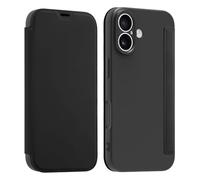 OUBELI iPhone 17 Cover PU Leather Flip Case with Stand and Card Slots, 360 Degree Silicone Folding Case - Black