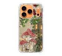 Oubliert Mushrooms Raspberry Plants Phone Case Compatible with iPhone 17 Pro, Vintage Cottagecore Nature Phone Cover for iPhone 17 Pro