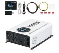 OUBOTEK 1000W Peak Power 2000W Pure Sine Wave Inverter 12V DC to 120V AC RV Converter with Wireless Remote Control LCD Display 4 Outputs