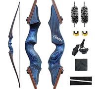OUBOTER 60 Inch Black Hunter Longbow 20-60lbs Takedown Hunting Bow Right Hand Wooden Riser Archery Long Bow Set For Adults Outdoor Shooting Practice