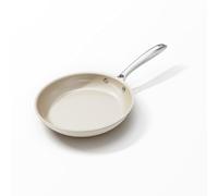 OUBRL Ceramic Non Stick Egg Pans, Nonstick Frying Pan Skillet,8 inch Cooking Pan Non Toxic,Induction Suitable，PFAS-Free Cookware, Dishwasher Safe, Oven and Broiler Safe (Cream/White, 20CM)