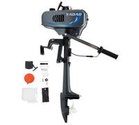 OUBUBY 3.5HP 2 Stroke Outboard Motor Engine Fishing Boat Engine Propeller Short Shaft Air-Cooled CDI System 55CC Petrol Engine Outboard Shaft Fishing for Rubber,Inflatable Boats (3.5 HP)