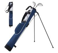 OUBUBY Golf Stand Carry Bag with Adjustable Strap, Nylon Lightweight Material Pencil Golf Bag 34 inch with 1 Way Divider & 1 Pockets for The Driving Range, Par 3 and Executive Courses (Blue)