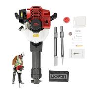 OUBUBY Petrol Demolition Hammer 52CC 2 Stroke Gasoline Demolition Jack Hammer Portable Handheld Rock Drill Gas Petrol Powered Concrete Breaker Kit with 2 Chisel & Air Cooling