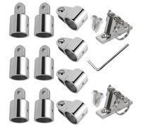 OUBULU Bimini Top Hardware Kit, 12 PCS Replacement Parts Set Eye End Caps Jaw Slide Deck Hinge with Quick Release Pin 316 Stainless Steel Boat Canopy Fittings Fits 7/8'' Round Tube