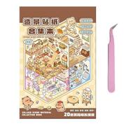 Oucaty 20 Set DIY 3D Sticker Scene Collection Book,Fun DIY House Stickers for Make Your Own Warm Home,Cake Shop,Burger Shop,Therapy for Adult for Relief Stress Pass The Time