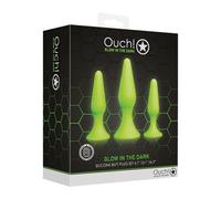 Ouch! Anal Plugs-OU736 Neon Green/Black One Size